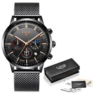 LIGE New Quartz Men Watch