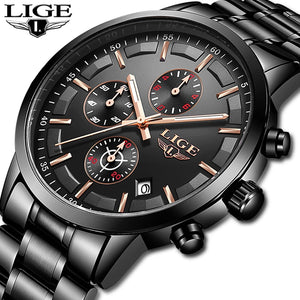 LIGE New Quartz Men Watch